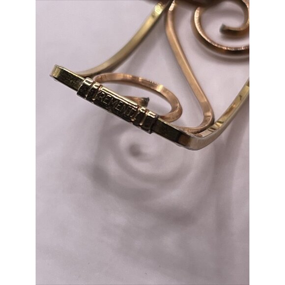 Vintage Krementz Gold Tone Swirl Scroll Open Work Cuff Bracelet - Picture 5 of 11